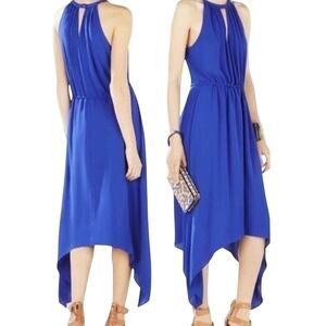 BCBGMAXAZRIA Royal Blue Keelie Keyhole Halter Dress XXS Petite